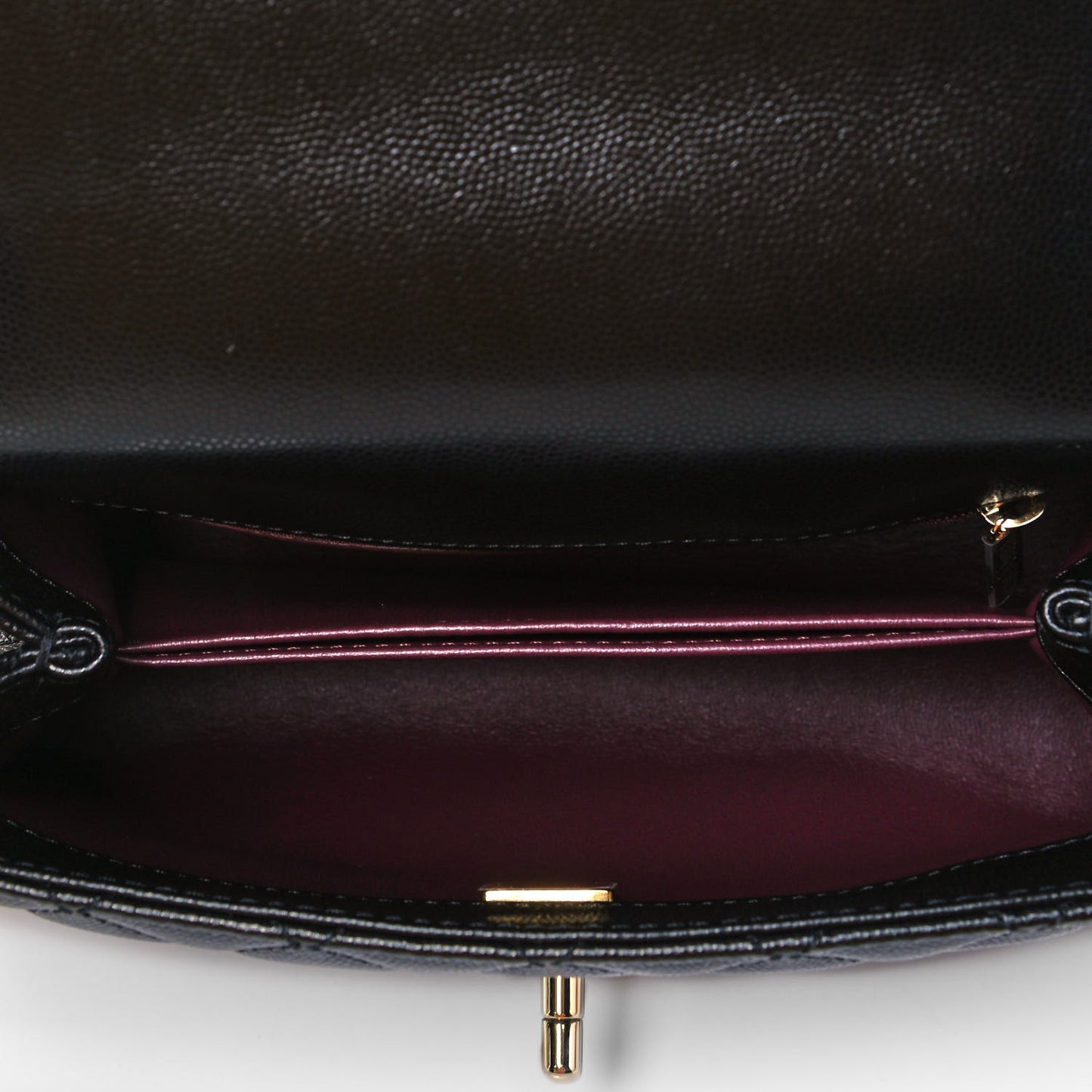 Caviar Quilted Mini Coco Handle Flap Black