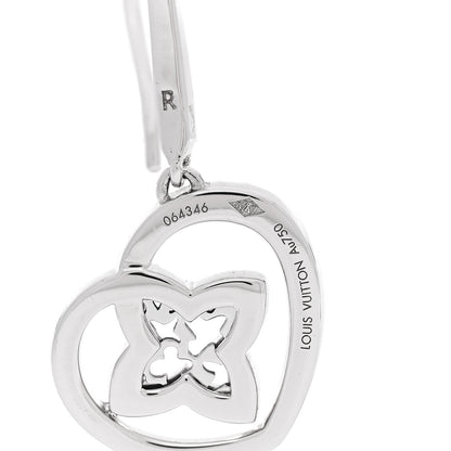Louis Vuitton 18K White Gold Diamond Small Coeur Heart Drop Earrings 4 of 5