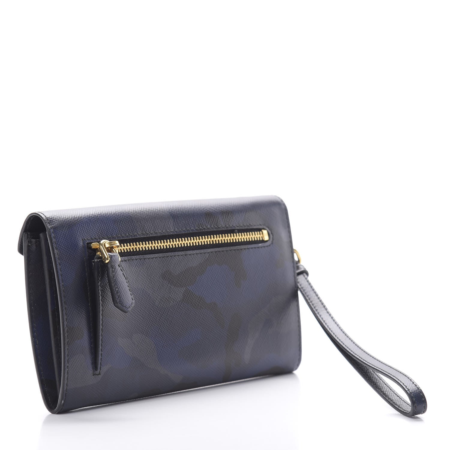 Prada Saffiano Camouflage Print Wristlet Wallet Royal 3 of 7