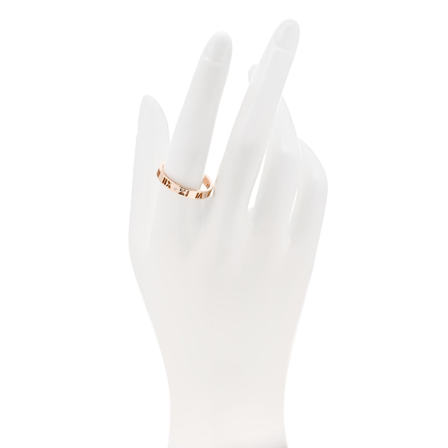 18K Rose Gold Diamond Narrow Atlas Pierced Ring 60 9.25