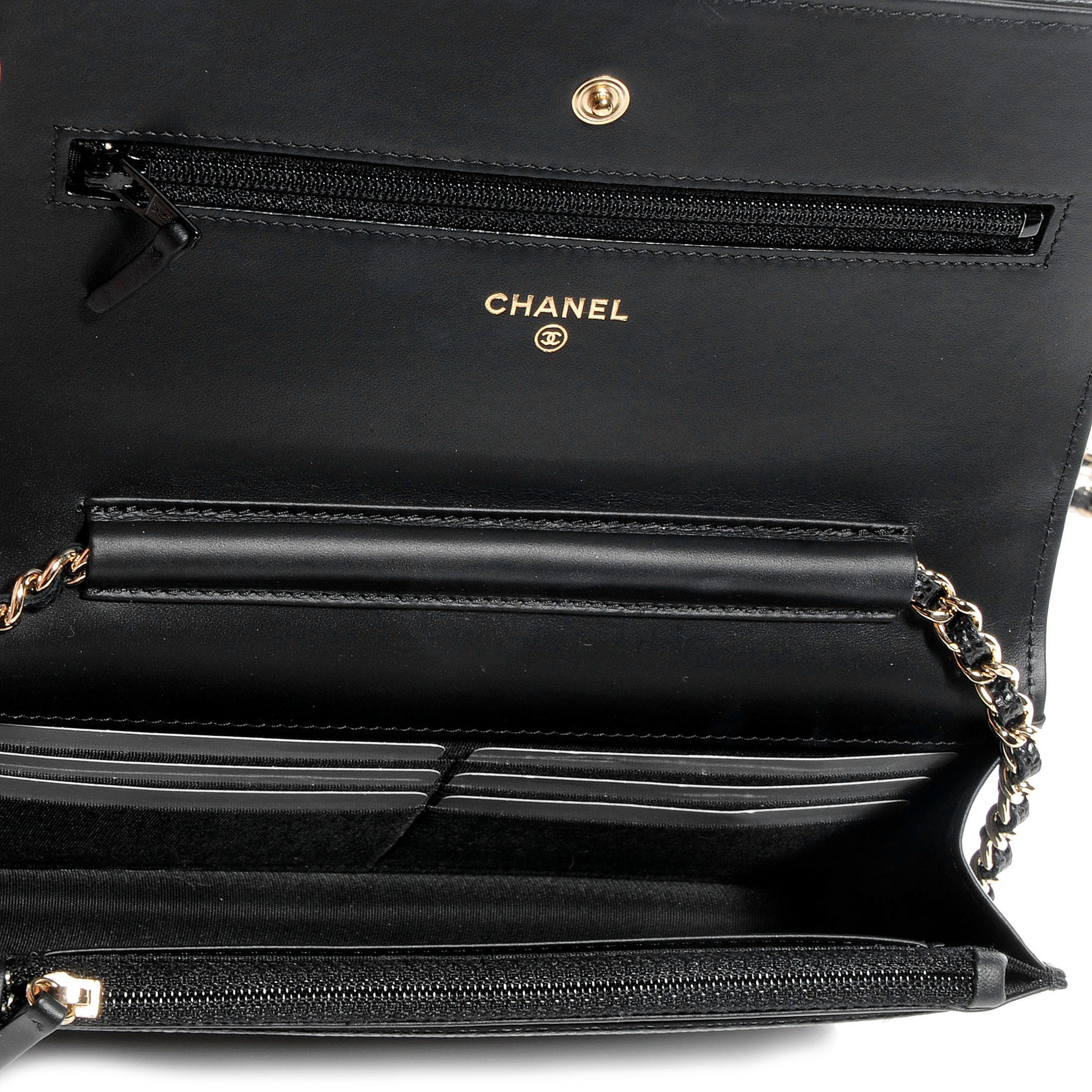 Chanel Caviar Timeless CC Wallet on Chain WOC Black 6 of 9