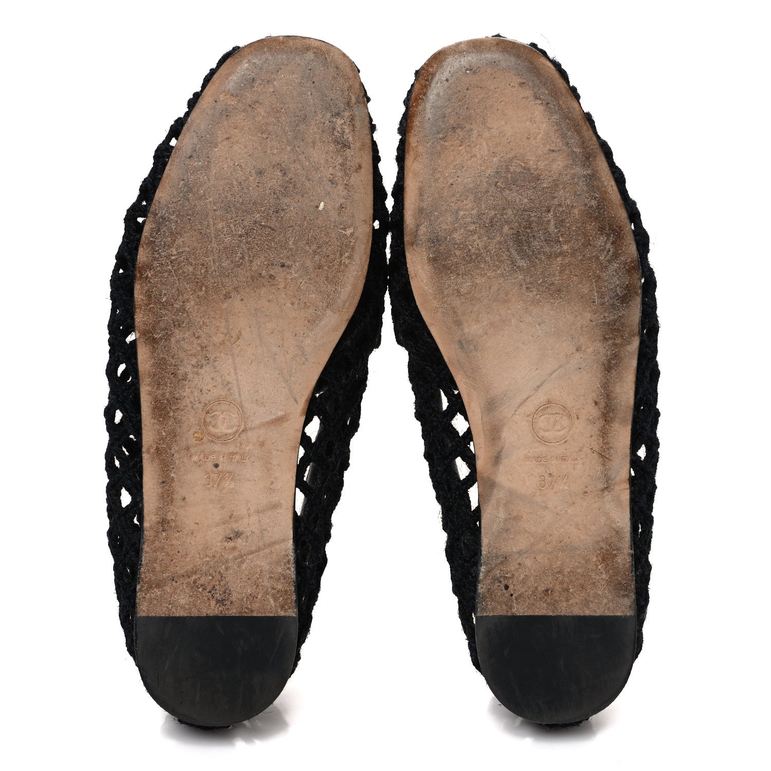 Chanel Cord Braided CC Mocassin Loafers 37.5 Black 7 of 10