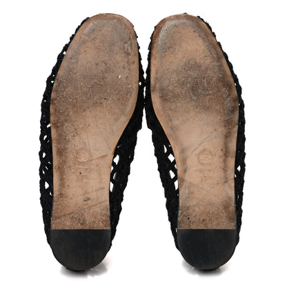 Chanel Cord Braided CC Mocassin Loafers 37.5 Black 7 of 10
