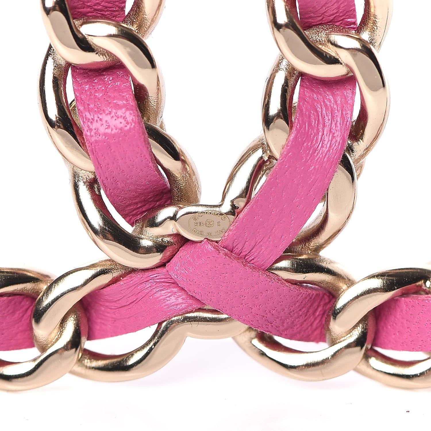 Chanel Lambskin Pearl Chain CC Brooch Pink Gold 4 of 5