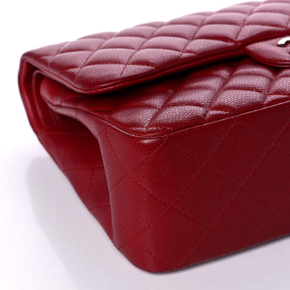 Chanel Caviar Quilted Jumbo Double Flap Dark Red 9 of 10