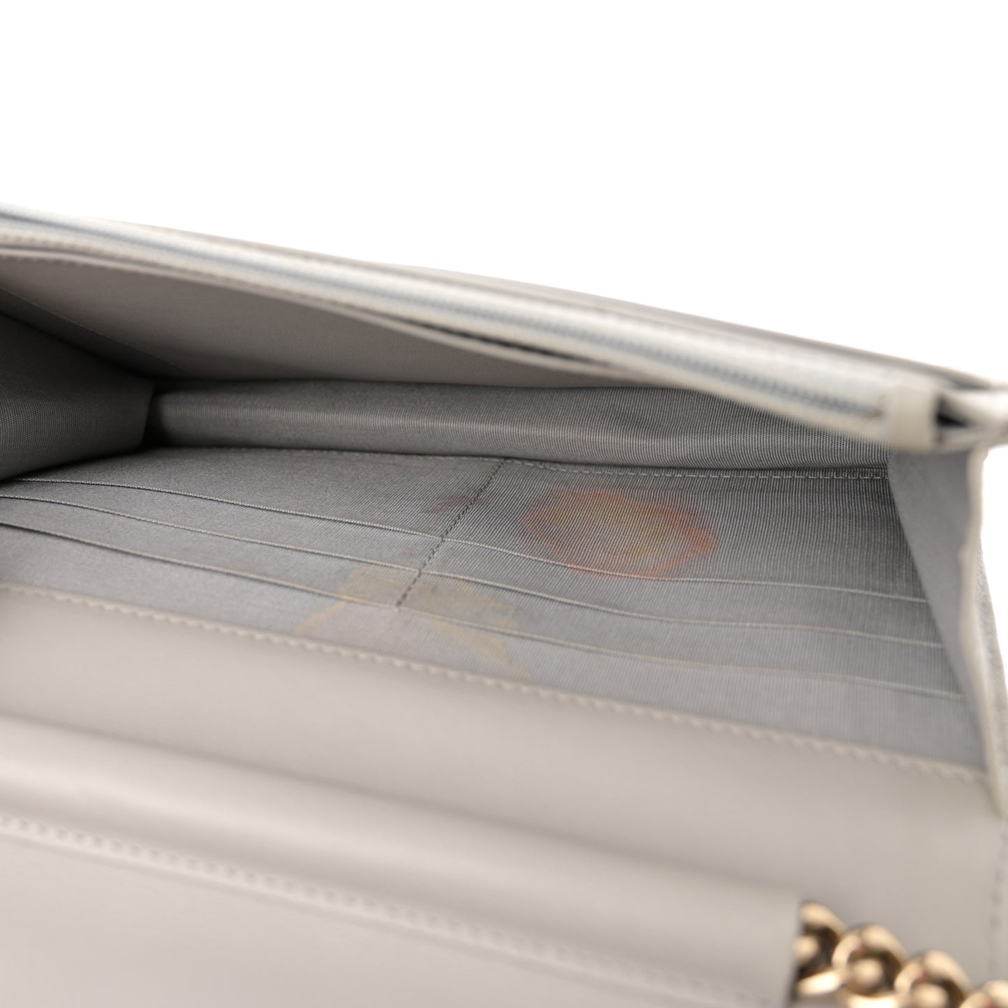 Caviar Quilted Boy Wallet On Chain WOC Grey