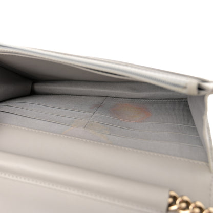 Chanel Caviar Quilted Boy Wallet On Chain WOC Grey 5 of 19