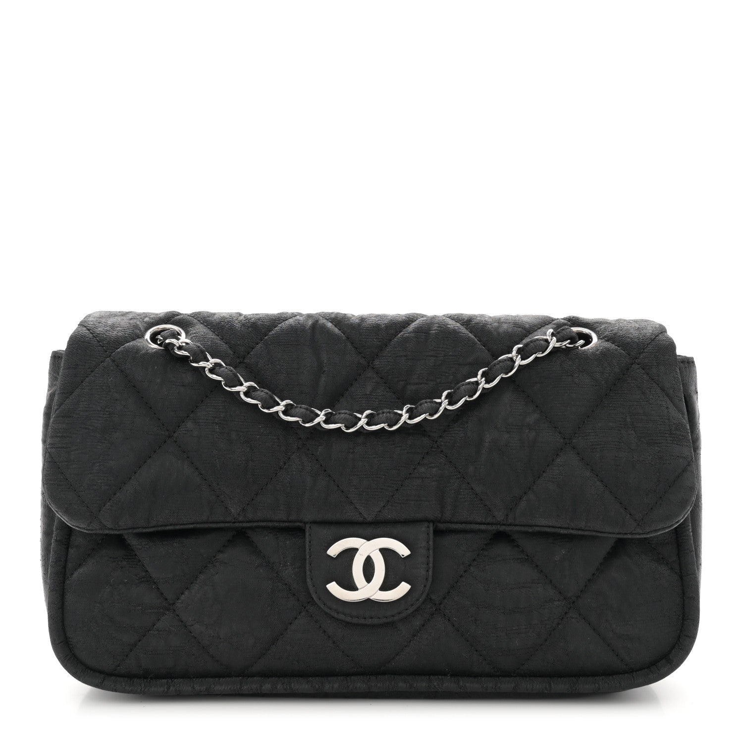 Chanel Coated Canvas Quilted Le Marais Flap Black 1 of 11