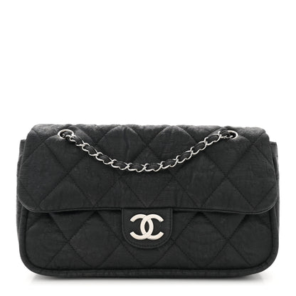 Chanel Coated Canvas Quilted Le Marais Flap Black 1 of 11