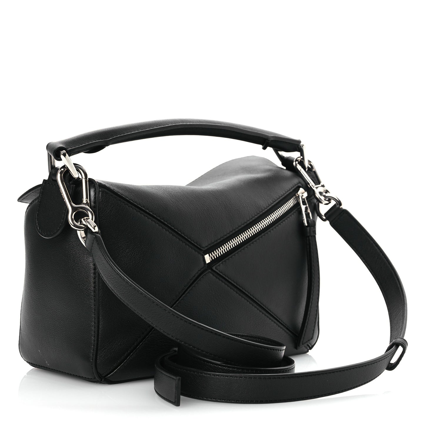 Calfskin Small Puzzle Bag Black