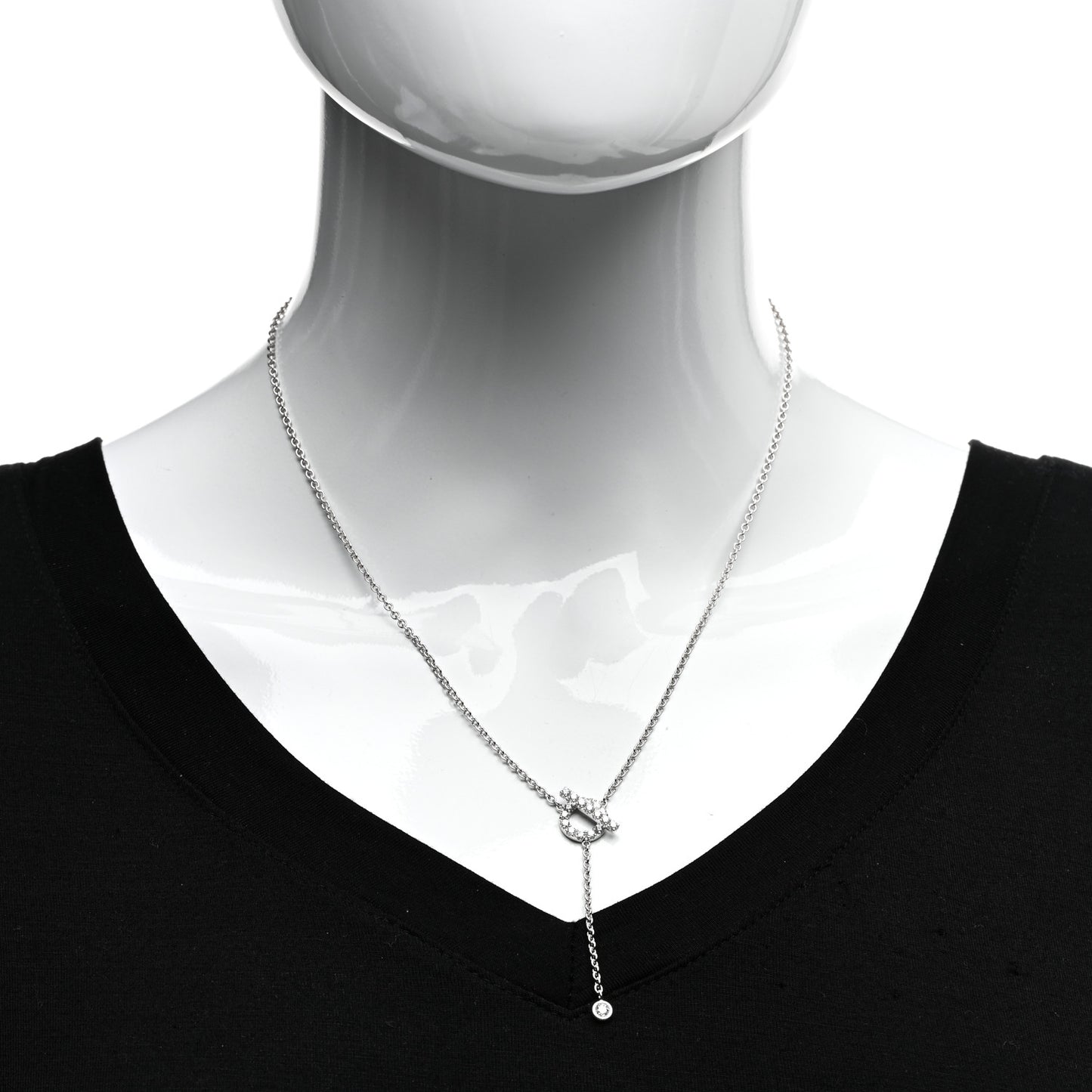 18K White Gold Diamond Finesse Lariat Necklace