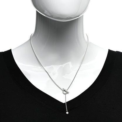 Hermes 18K White Gold Diamond Finesse Lariat Necklace 2 of 5