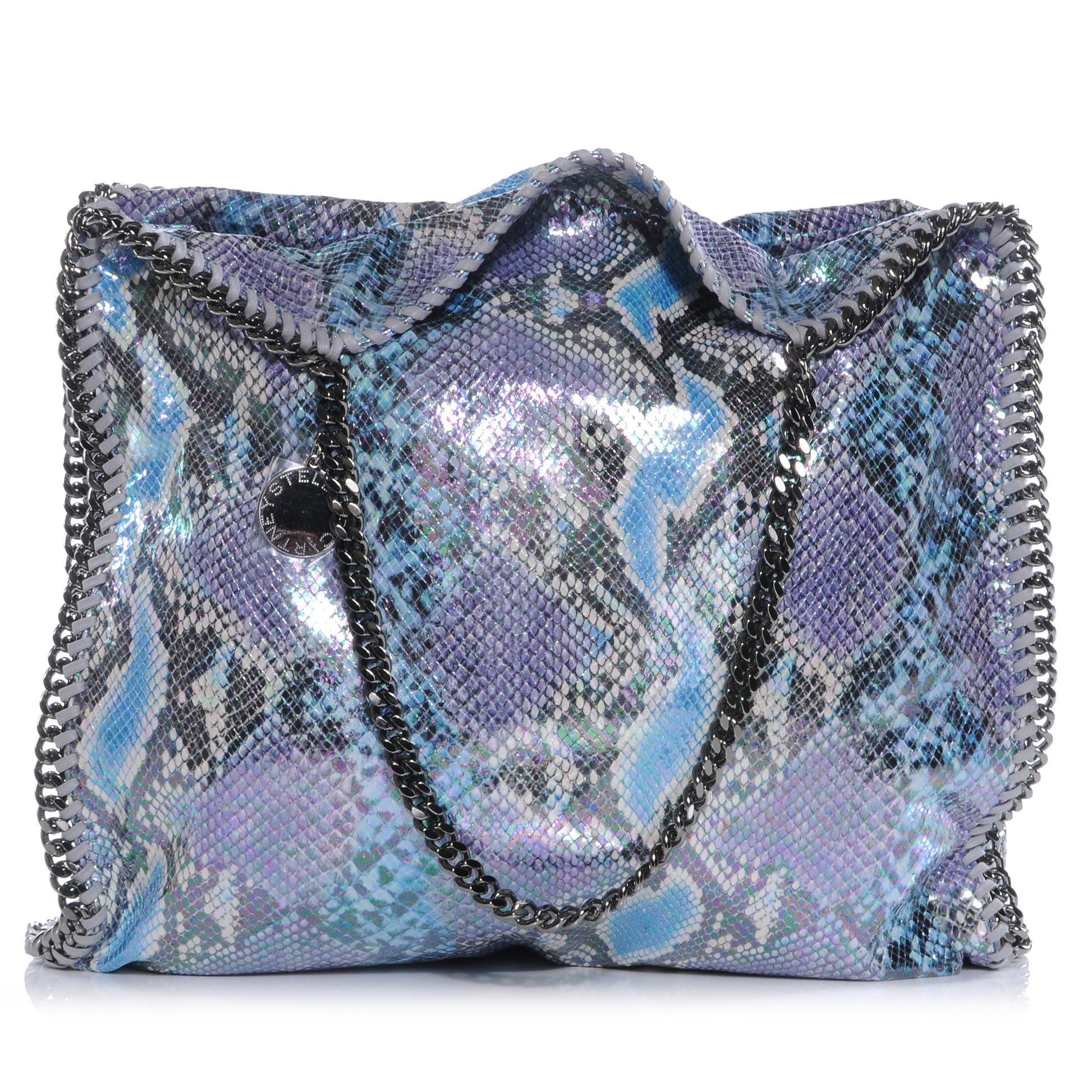 Stella McCartney Faux Python Large Oleographic Falabella Tote Blue 1 of 7
