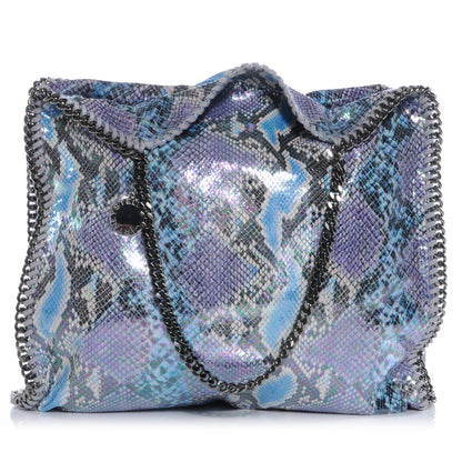 Stella McCartney Faux Python Large Oleographic Falabella Tote Blue 1 of 7