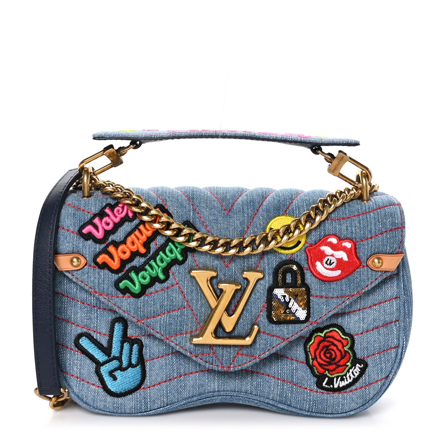 Louis Vuitton Denim New Wave Chain MM Blue 1 of 9