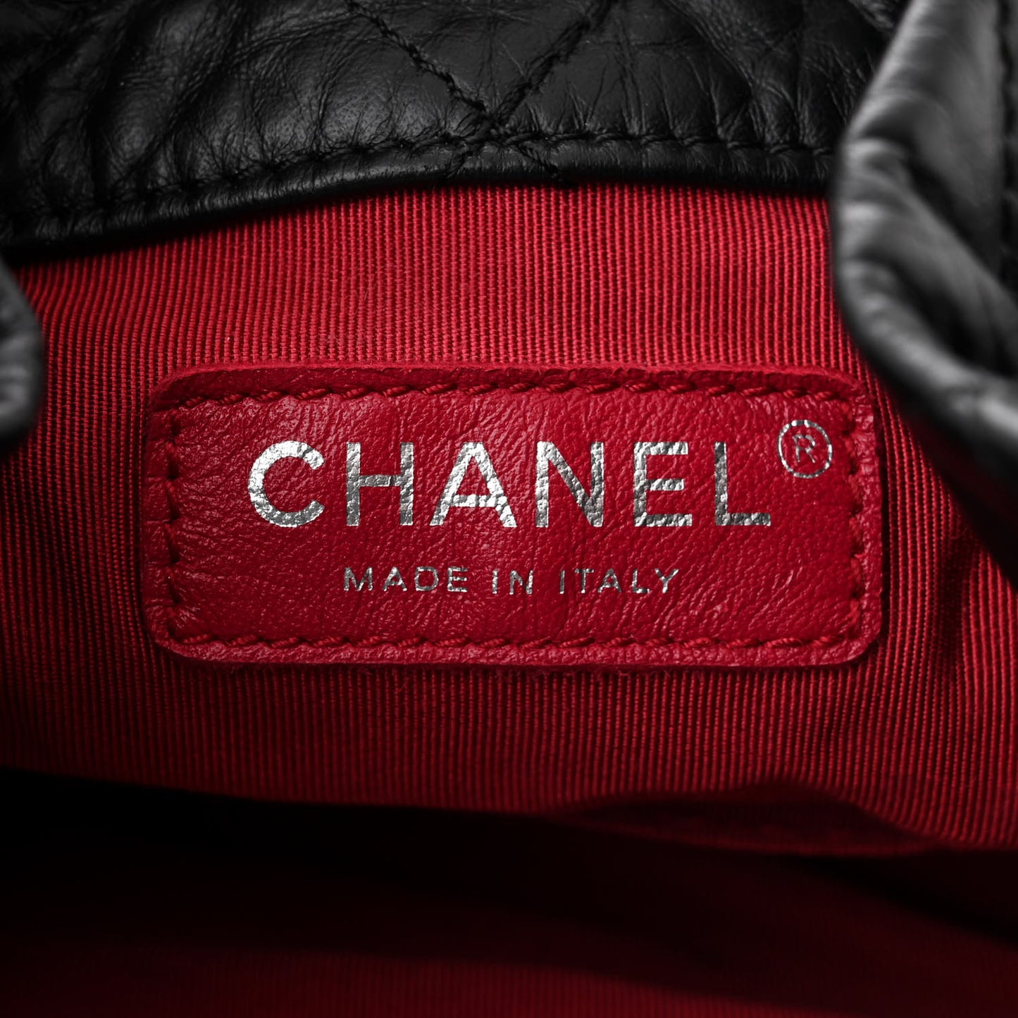 Aged Calfskin Quilted Gabrielle Backpack Black