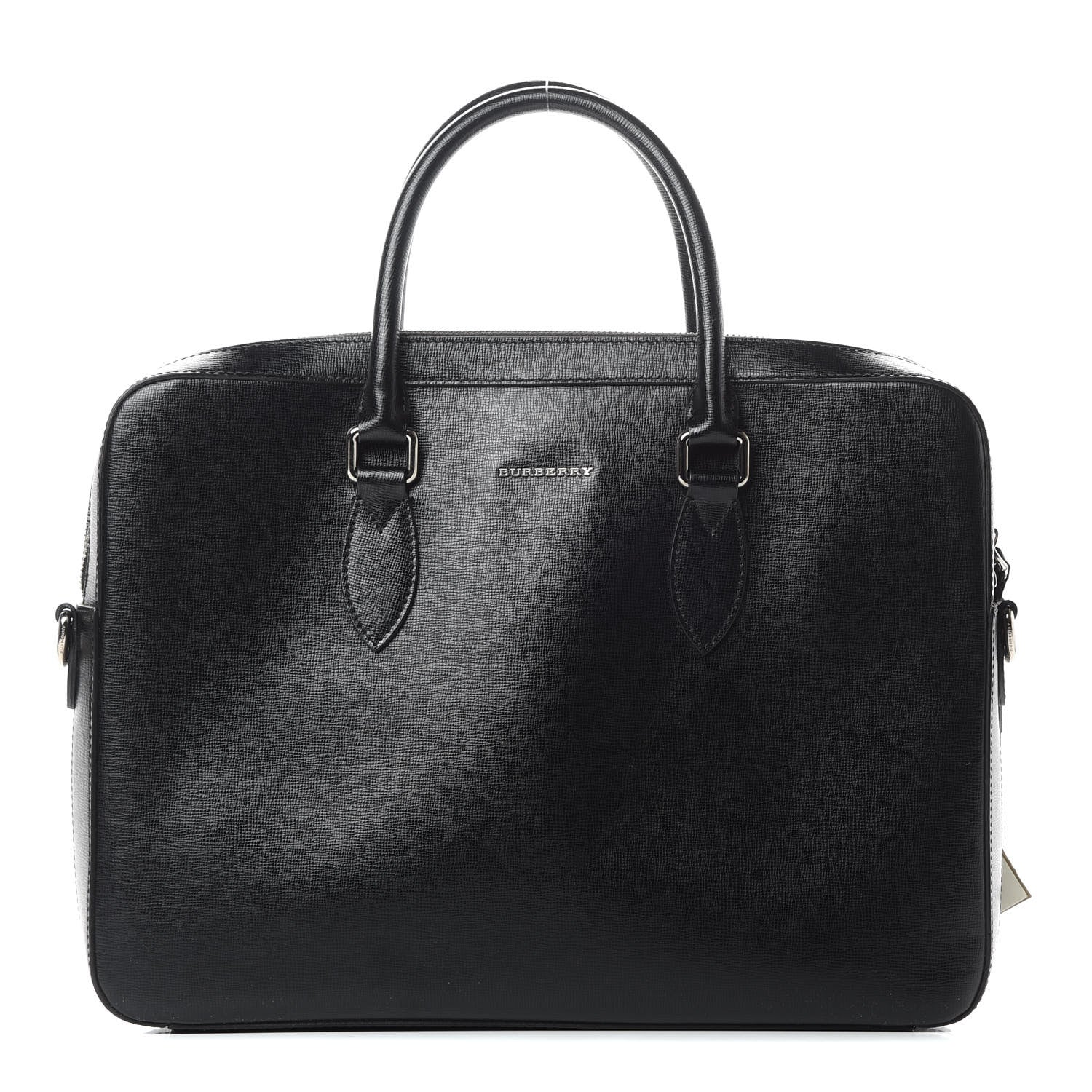 Burberry Textured Calfskin Barrow Briefcase Black 1 of 15