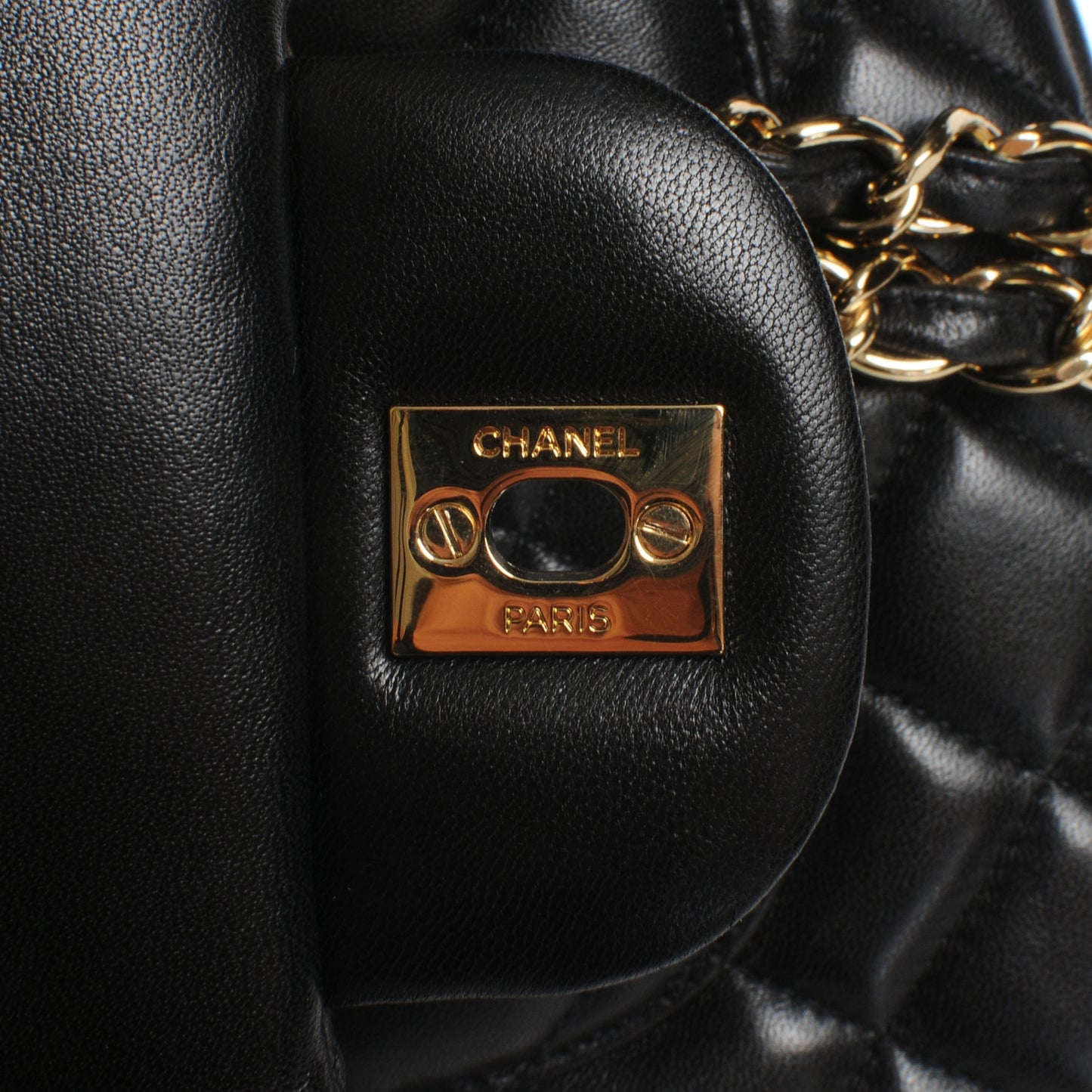 Lambskin Jumbo Single Flap Black