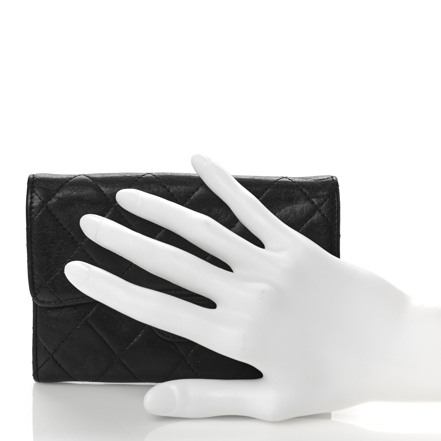 Chanel Lambskin Quilted Flap Card Holder Black 2 of 11