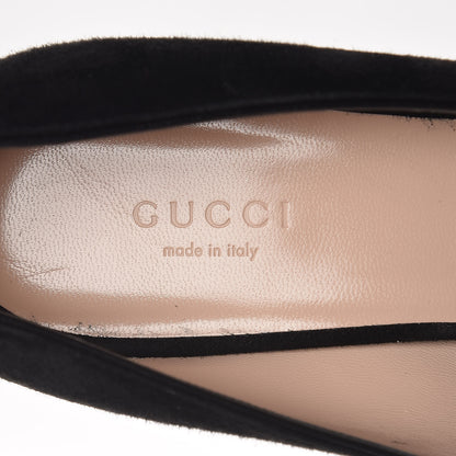 Gucci Kid Scamosciato GG Marmont Fringe 50mm Loafer Pumps 39 Black 6 of 8