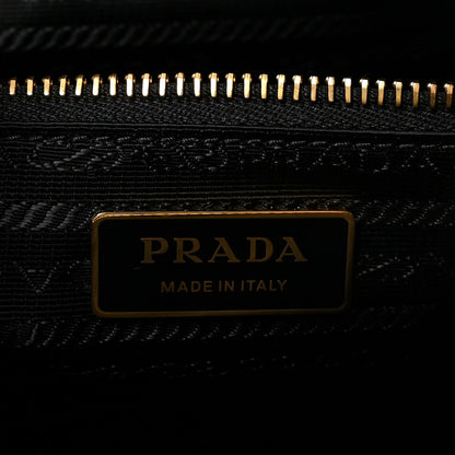 Prada Glossy Calfskin Triangle Large Bonnie Shoulder Bag Black 6 of 9