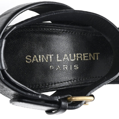 Saint Laurent Calfskin Oak 75 Sandals 35 Black 9 of 10