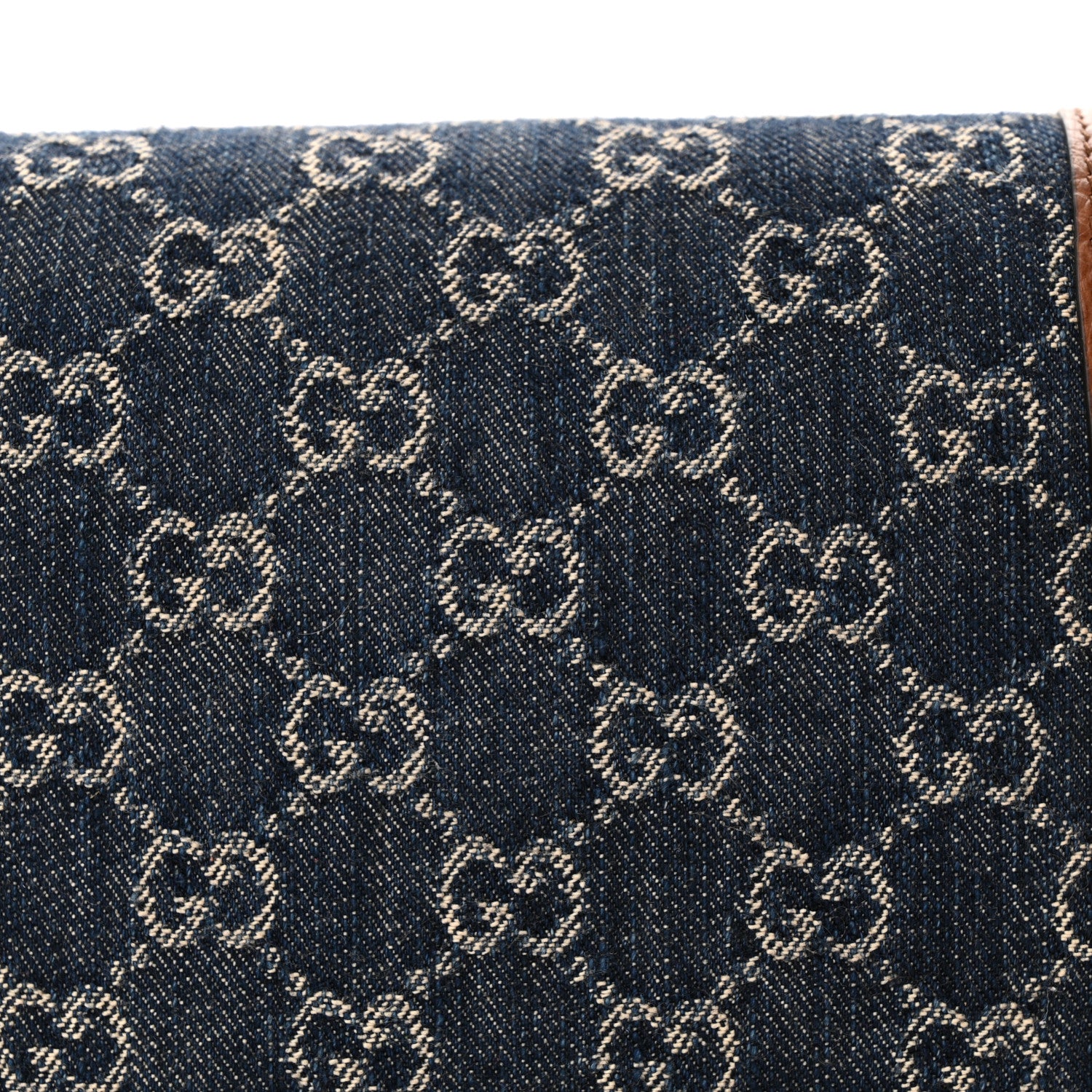 Gucci New Denim GG Monogram Dollar Calfskin Web Mini Horsebit 1955 Shoulder Bag Blue Tea Cuir Epilog 12 of 13