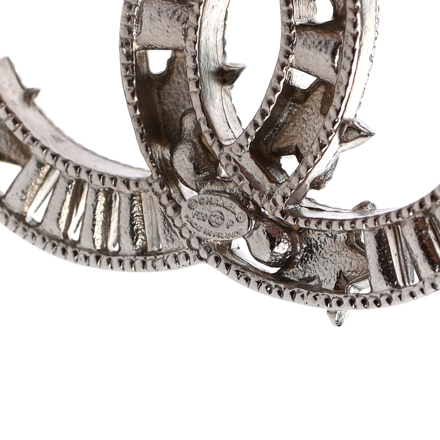 Chanel Crystal Pearl CC Star Coco Flapper Brooch Silver 4 of 4