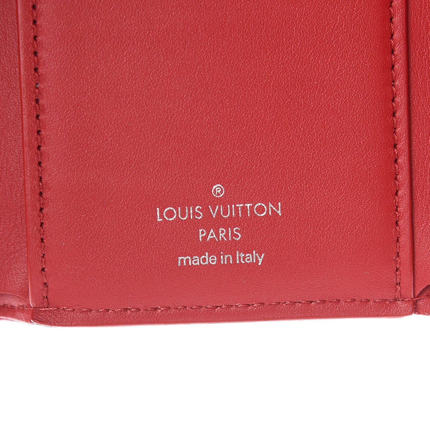 Calfskin New Wave Compact Wallet Rouge