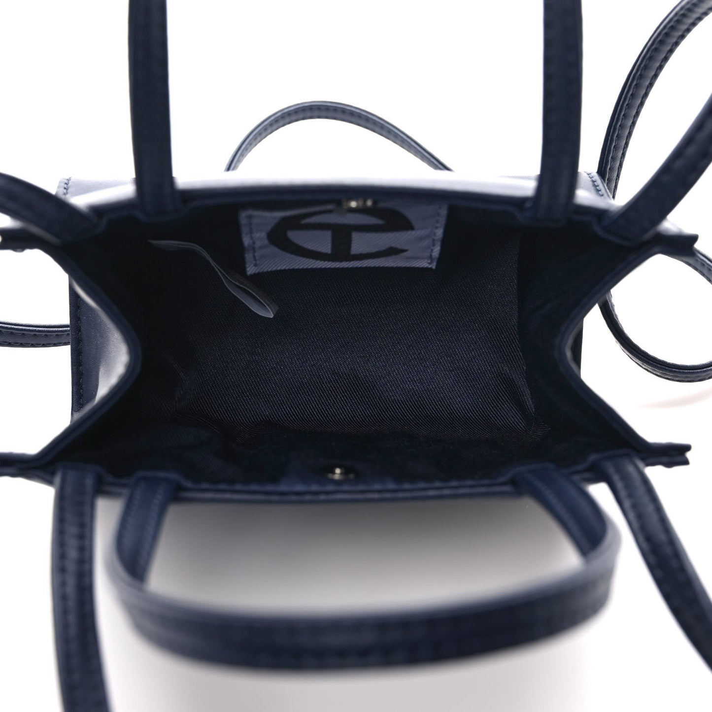 Vegan Leather Small Shopping Bag Navy