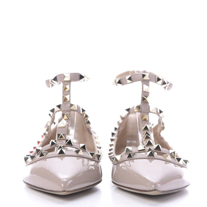 Valentino Garavani Patent Rockstud Cage Ballerina Flats 40 Poudre 2 of 11