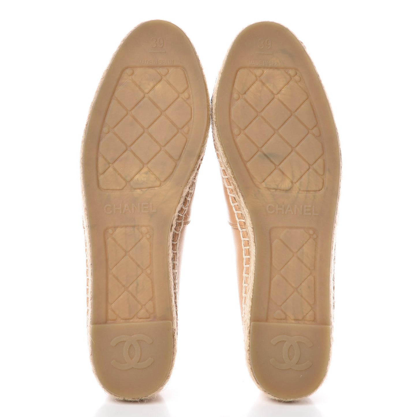 Lambskin CC Espadrilles 39 Beige Black