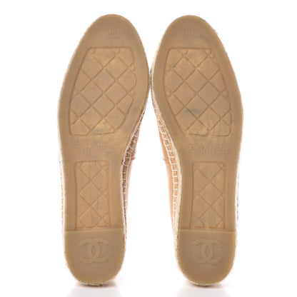 Chanel Lambskin CC Espadrilles 39 Beige Black 5 of 10
