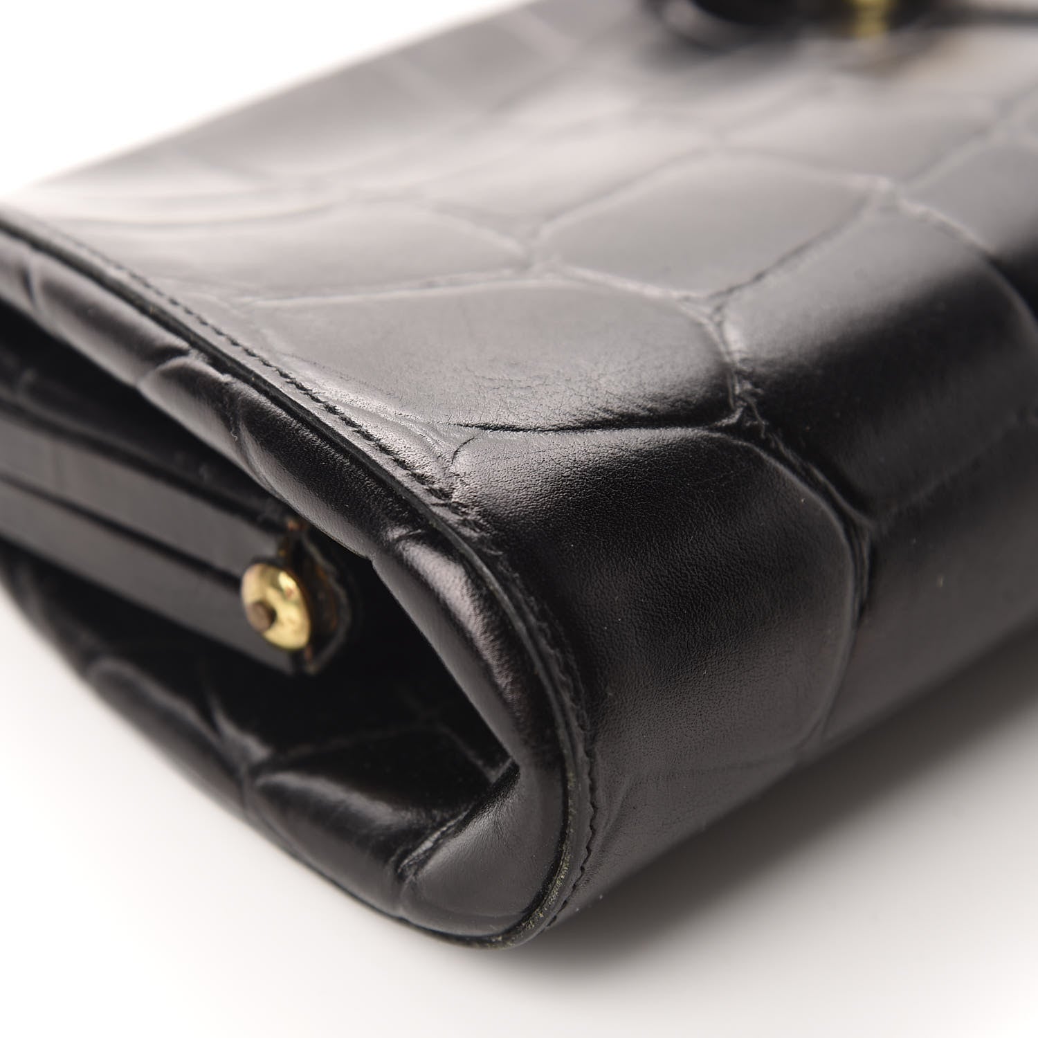 Mulberry Crocodile Embossed Calfskin Frame Clutch Black 6 of 13