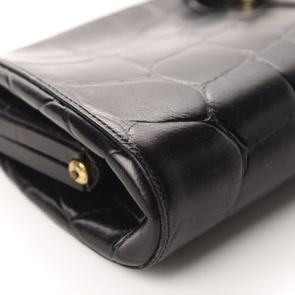 Mulberry Crocodile Embossed Calfskin Frame Clutch Black 6 of 13