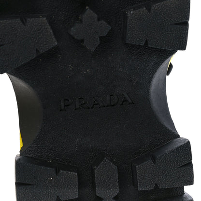 Prada Brushed Calfskin Monolith Pegasus Thunder Sandals 38 Yellow Black 7 of 9