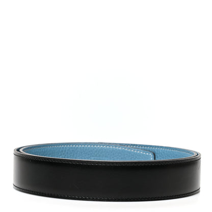 Hermes Box Togo 32mm Belt Strap 90 Black Blue Jean 2 of 6