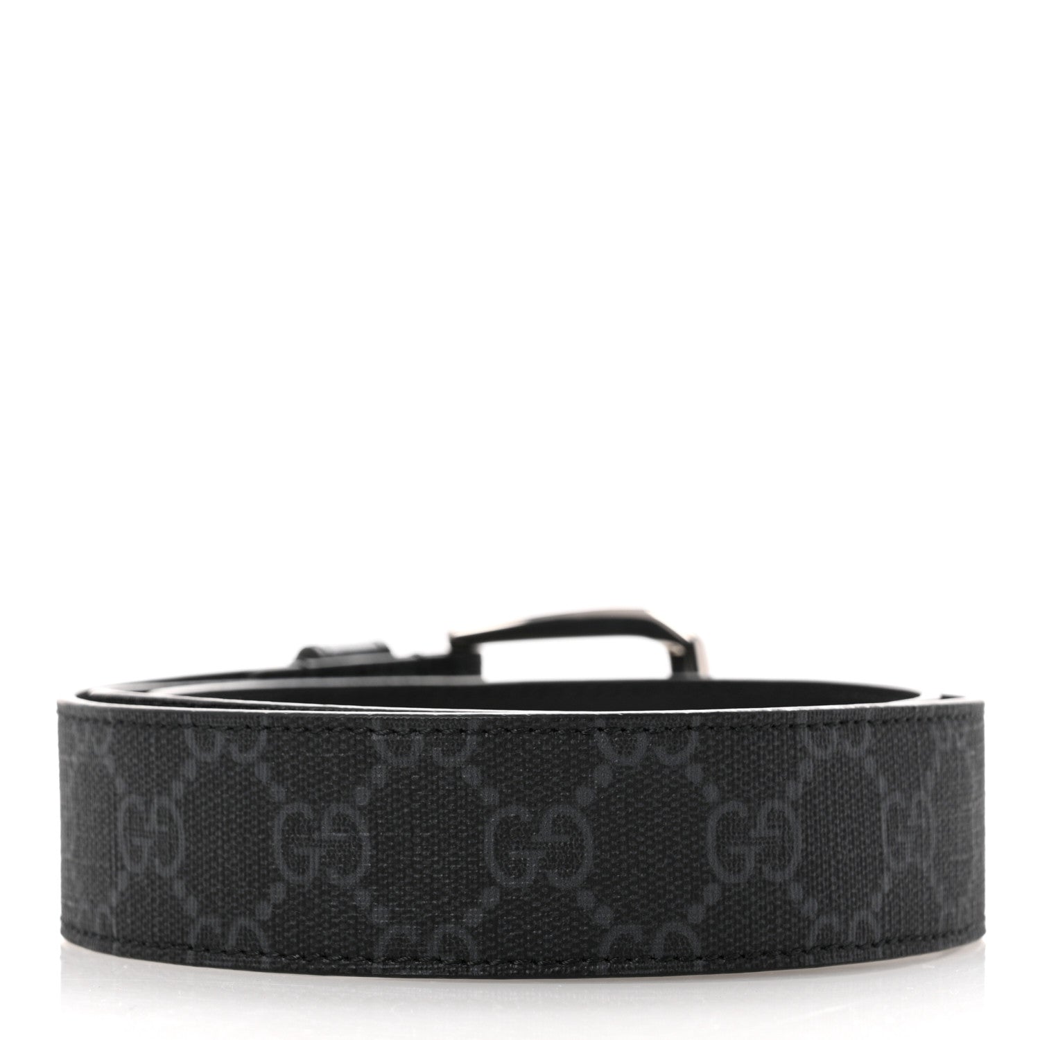 Gucci GG Supreme Monogram Plutone Calfskin 35mm Belt 80 32 Black 2 of 7