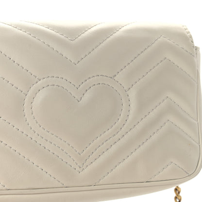 Gucci Calfskin Matelasse Super Mini GG Marmont Shoulder Bag White 11 of 13