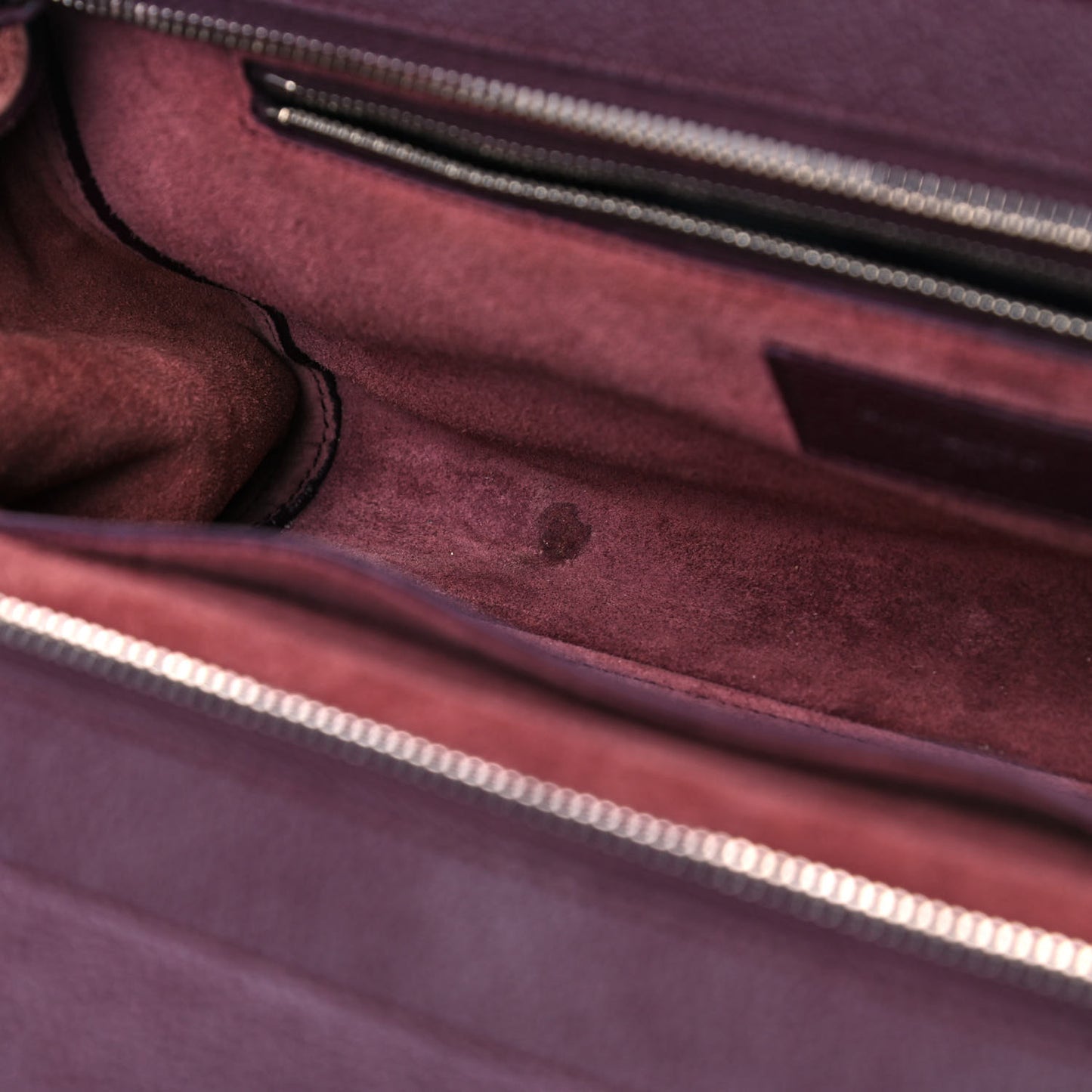 Grained Calfskin Suede Small Cabas Rive Gauche Amaranto