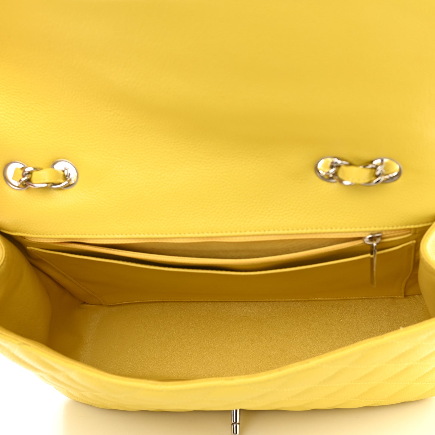Caviar Quilted Jumbo Single Flap Yellow