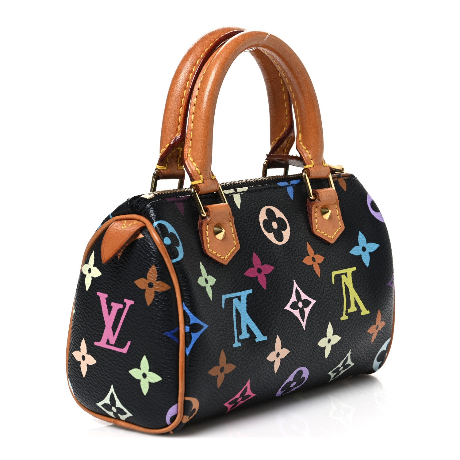 Louis Vuitton Monogram Multicolor Mini Sac HL Speedy Black 2 of 9