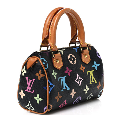 Louis Vuitton Monogram Multicolor Mini Sac HL Speedy Black 2 of 9