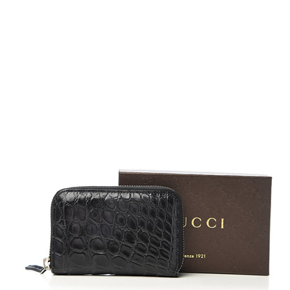 Gucci Crocodile Zip Around Card Case Black 6 of 6