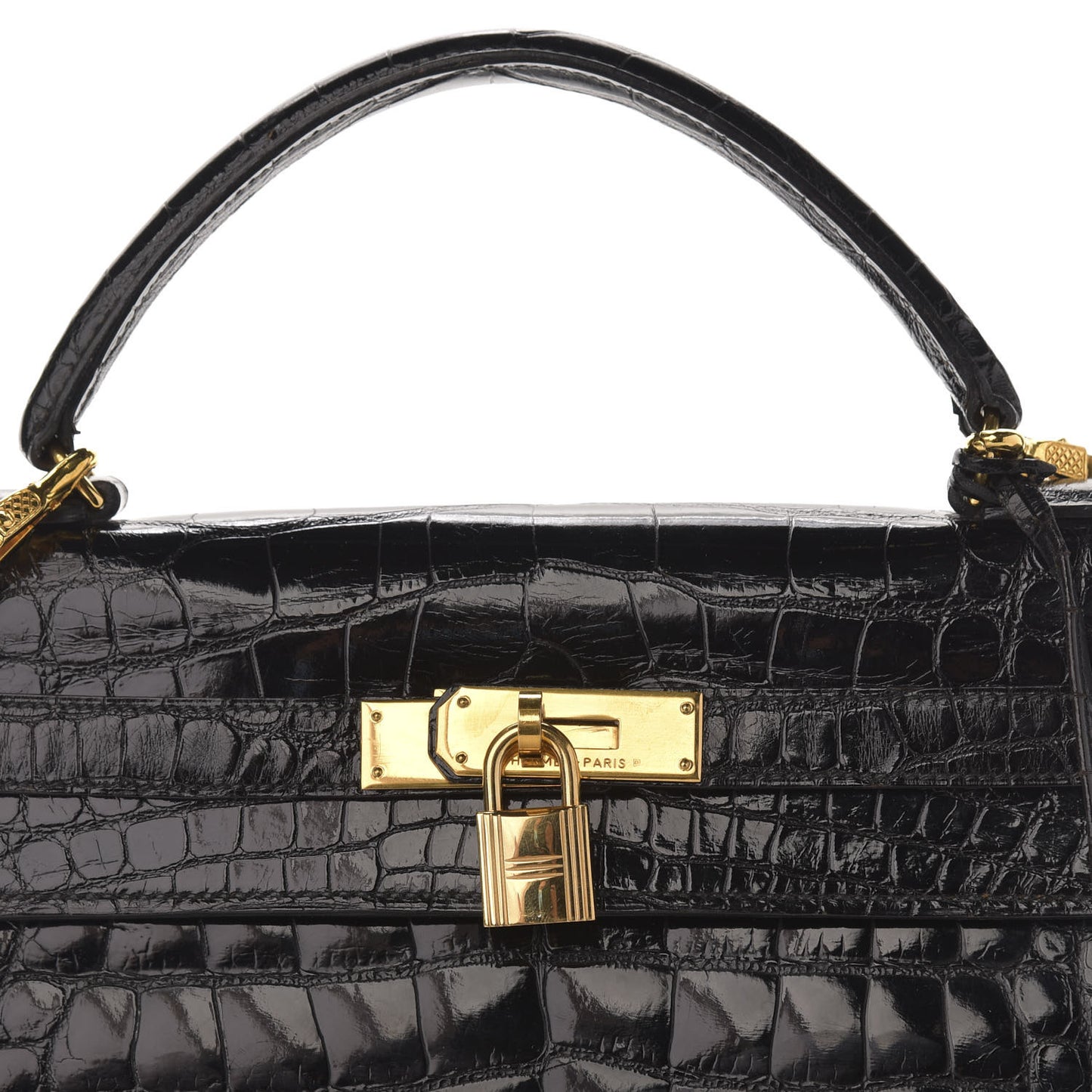 Shiny Crocodile Kelly Sellier 32 Black
