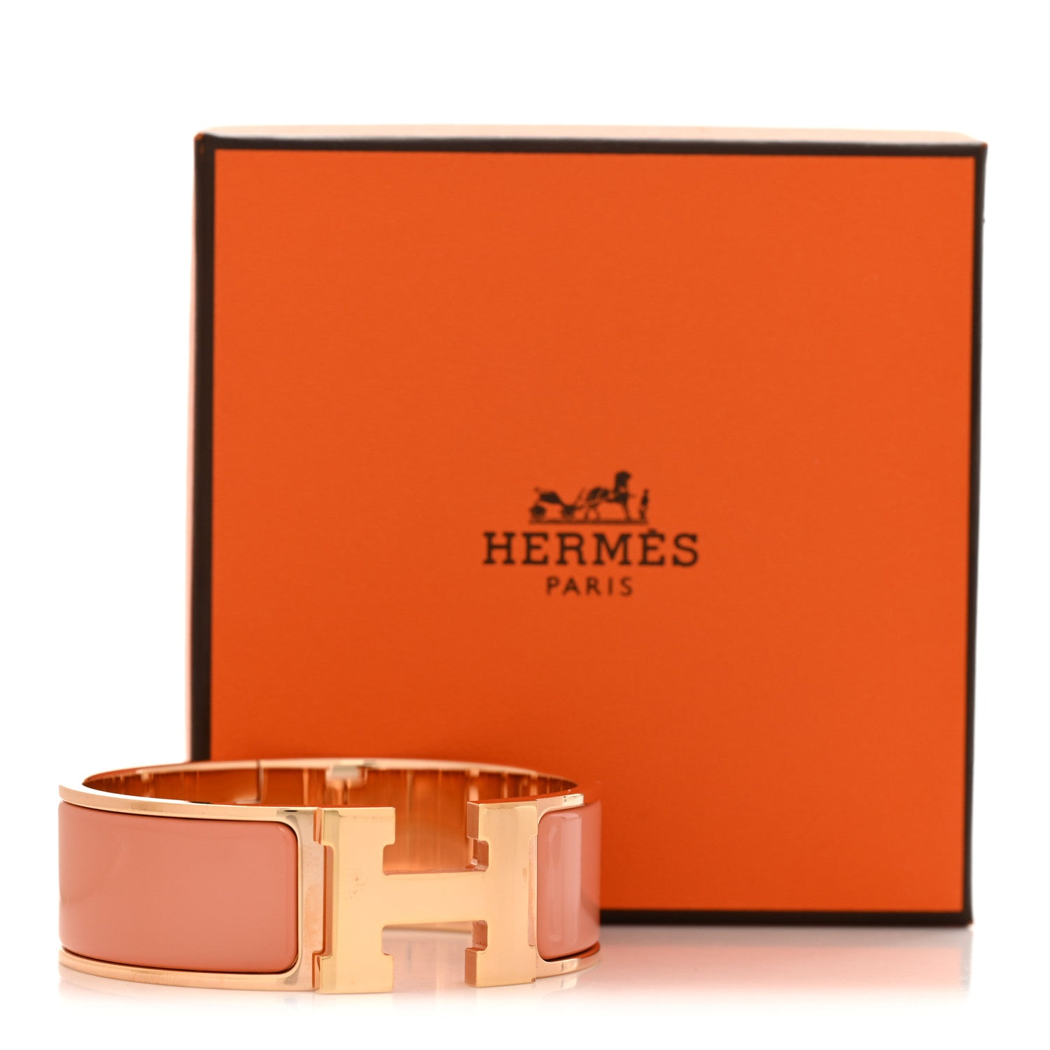 Hermes Enamel Wide Clic Clac H Bracelet PM Mango 6 of 6