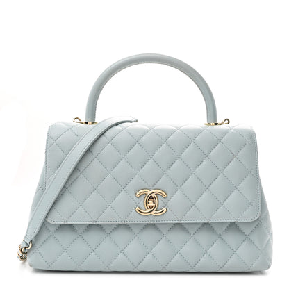 Chanel Caviar Quilted Small Coco Handle Flap Light Blue 1 of 9