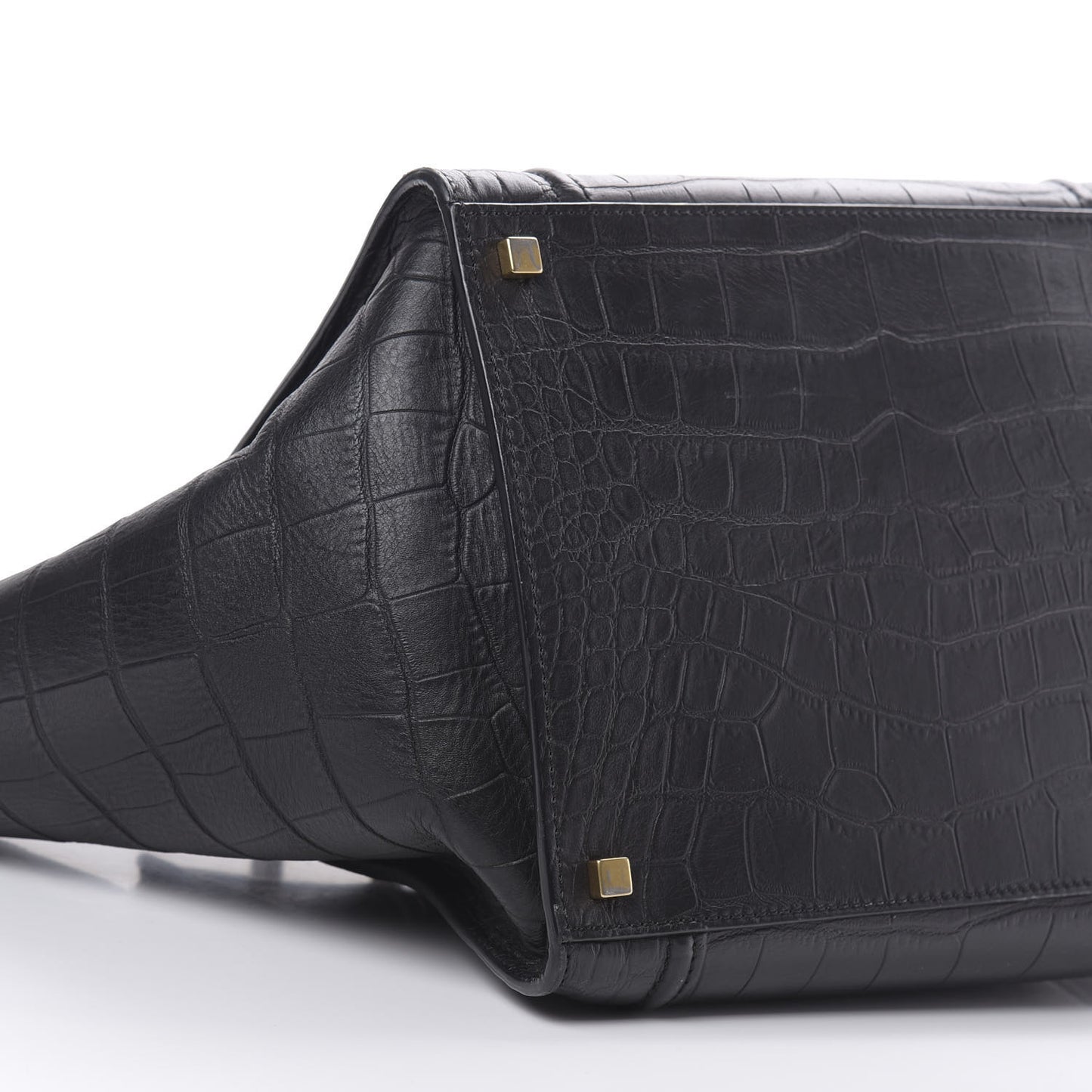 Crocodile Embossed Calfskin Medium Phantom Luggage Black