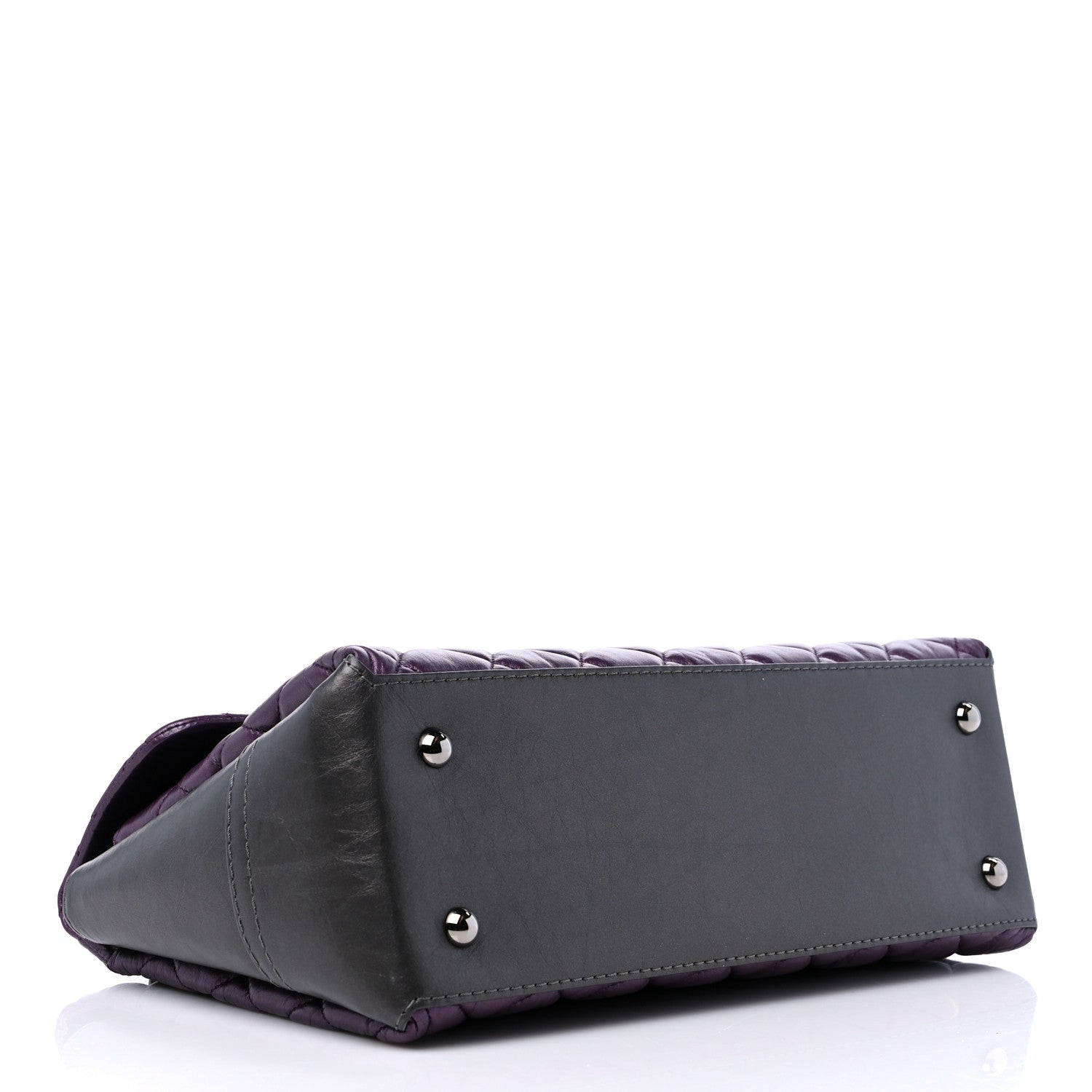 Chanel Metallic Calfskin Medium Lady Pearly Flap Dark Purple 4 of 12