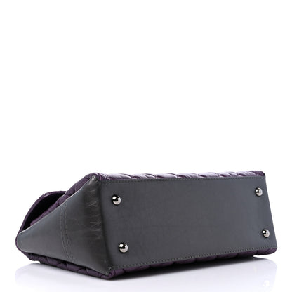 Chanel Metallic Calfskin Medium Lady Pearly Flap Dark Purple 4 of 12